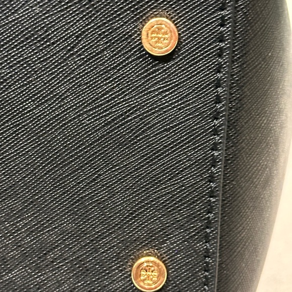 Tory Burch Black Saffiano Leather Double-Handle Tote with Gold Logo with COA!!! - Picture 4 of 9